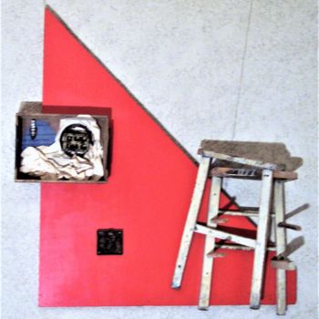 Sculpture titled "TRIANGLE ROUGE ET T…" by Servin, Original Artwork, Metals