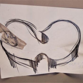 Dessin intitulée "Violon cannibale n°…" par Servin, Œuvre d'art originale, Crayon