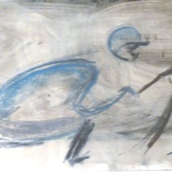 Drawing titled "Dessin jockey" by Servin, Original Artwork, Pastel