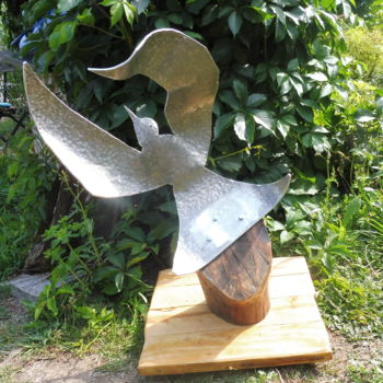 Skulptur mit dem Titel "Envol sauvage" von Servin, Original-Kunstwerk, Aluminium