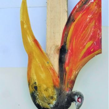 Sculpture intitulée "oiseau charpenté 6" par Servin, Œuvre d'art originale, Plastique