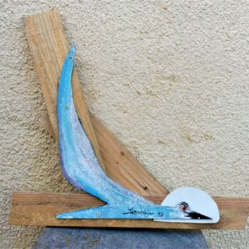 Malarstwo zatytułowany „oiseau bleu révant” autorstwa Servin, Oryginalna praca, Akryl