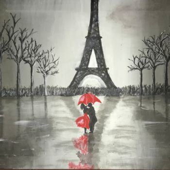 Painting titled "Love in Paris" by Serxhio P, Original Artwork, Acrylic
