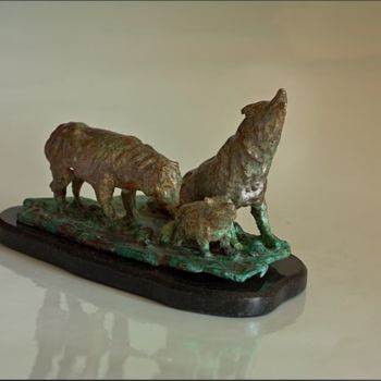 Sculpture titled "wolves-bronz,granit…" by Seryoja Stefanov, Original Artwork