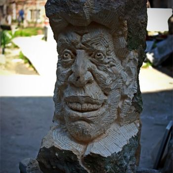 Sculpture titled "portret-limestone" by Seryoja Stefanov, Original Artwork