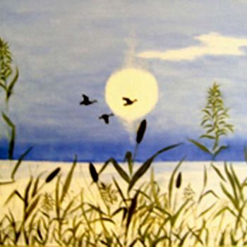 Peinture intitulée "l'aube" par Sescils, Œuvre d'art originale, Autre