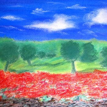 Artes digitais intitulada "Spring Landscape" por Sesha, Obras de arte originais, Óleo