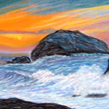 Digital Arts titled "Delightful Seascape" by Sesha, Original Artwork, Oil