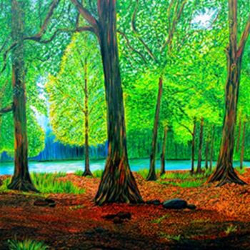 Arts numériques intitulée "The Woods are lovel…" par Sesha, Œuvre d'art originale, Huile