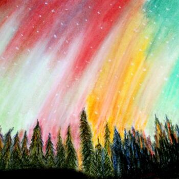 Digital Arts titled "Heavenly Lights" by Sesha, Original Artwork, Oil