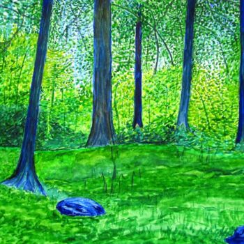 Digital Arts titled "Inthe woods" by Sesha, Original Artwork, Oil
