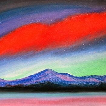 Digital Arts titled "Aurora Borealis-Nor…" by Sesha, Original Artwork, Oil
