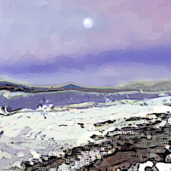 Digitale Kunst getiteld "Winter Lake" door Sesha, Origineel Kunstwerk, Olie