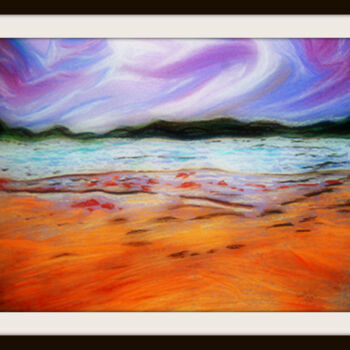 Digital Arts titled "Beach Scene" by Sesha, Original Artwork, Pastel