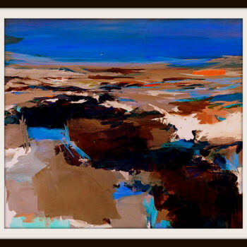 Digital Arts titled "Seascape with Blue…" by Sesha, Original Artwork, Oil