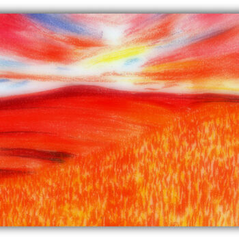 Цифровое искусство под названием "Tropical Sundown" - Sesha, Подлинное произведение искусства, Пастель