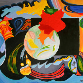 Digital Arts titled "The World Is Flat" by Seshadri, Original Artwork, Oil