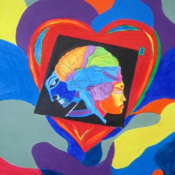 Digital Arts titled "Head vs Heart" by Seshadri, Original Artwork, Oil