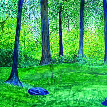 Digital Arts titled "In the Woods" by Seshadri, Original Artwork, Oil