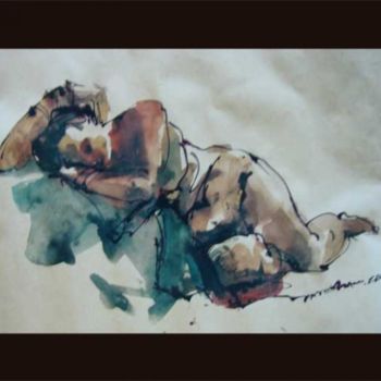 Painting titled "nude" by Seshadri, Original Artwork
