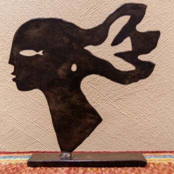 Sculpture titled "Visage Profil" by Setch, Original Artwork, Metals