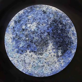 Sculpture titled "Blue Moon" by Seunghwui Koo, Original Artwork, Ceramics