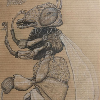Dessin intitulée ""Vespula Fantaisus"…" par Sèvange, Œuvre d'art originale, Graphite