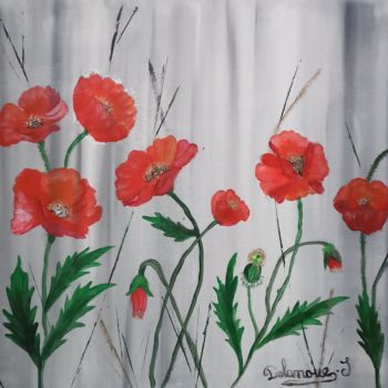 Painting titled "Coquelicot" by Severine Delanoue, Original Artwork, Acrylic