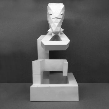 Скульптура под названием "Modern human Ⅰ" - Seven E, Подлинное произведение искусства, Бумага