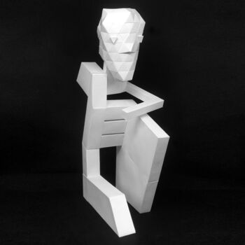 Sculpture titled "Modern human Ⅲ" by Seven E, Original Artwork, Paper