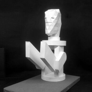 Skulptur mit dem Titel "Modern human Ⅶ" von Seven E, Original-Kunstwerk, Papier