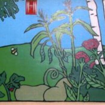 Painting titled "wall garden" by Seventh Gen, Original Artwork