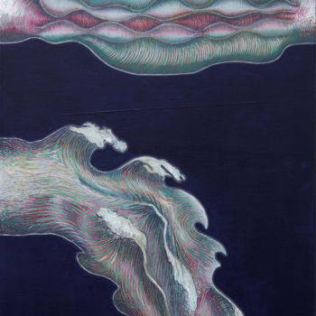Peinture intitulée "Vague et vent" par Séverin Krön, Œuvre d'art originale, Acrylique