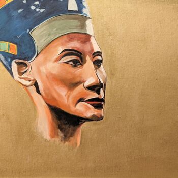 Painting titled "Néfertiti" by Johnny Rinkel, Original Artwork, Acrylic