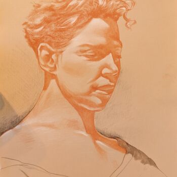 Dibujo titulada "Romain" por Johnny Rinkel, Obra de arte original, Pastel