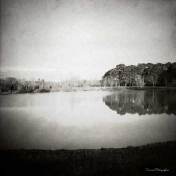 Photography titled "lac noir et blanc" by Séverine K. Art'Zen, Original Artwork, Manipulated Photography