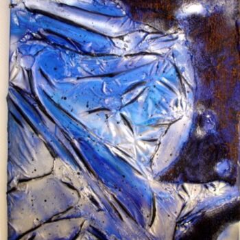 Peinture intitulée "All Blue (ou plis s…" par Séverine Joly (Carré comme Orange), Œuvre d'art originale, Huile