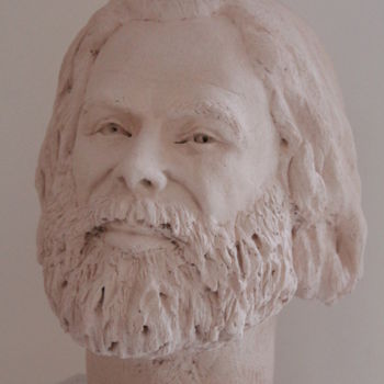 Rzeźba zatytułowany „George Moustaki” autorstwa Sev, Oryginalna praca, Terakota