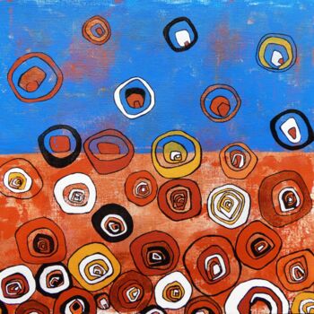 Painting titled "Bulles bicolores" by Séverine Piques (WOERLY), Original Artwork, Acrylic