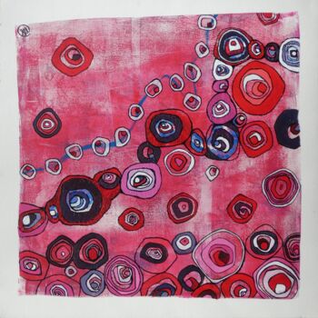 Painting titled "Bulles roses" by Séverine Piques (WOERLY), Original Artwork, Acrylic