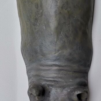 Sculpture titled "MR HIPPO" by Severine Soulas, Original Artwork, Clay