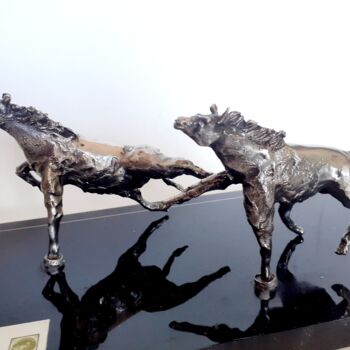 Sculpture titled "INOX EQUUS" by Severino Braccialarghe, Original Artwork, Stainless Steel