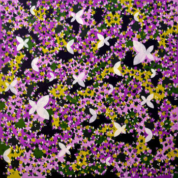 Malerei mit dem Titel "Invasion of Butterf…" von Sevil Ahmadian, Original-Kunstwerk, Acryl