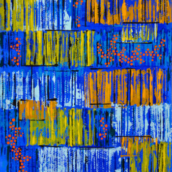 Malerei mit dem Titel "Colorful Spots (100)" von Sevil Ahmadian, Original-Kunstwerk, Acryl