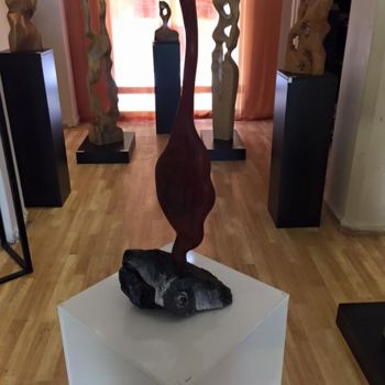 Sculpture titled ""Gözyaşı" - "Tear"" by Sevilay Ökçe, Original Artwork, Wood