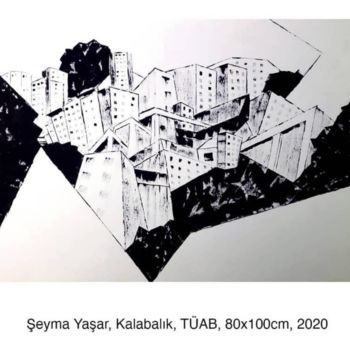Desenho intitulada "Kalabalık" por Şeyma Yaşar, Obras de arte originais, Acrílico