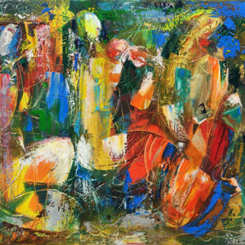 Картина под названием "Melody in Color" - Seyran, Подлинное произведение искусства, Масло Установлен на Деревянная рама для…