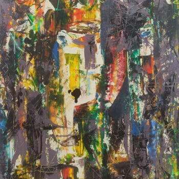 Картина под названием "Abstract masks" - Seyran, Подлинное произведение искусства, Масло