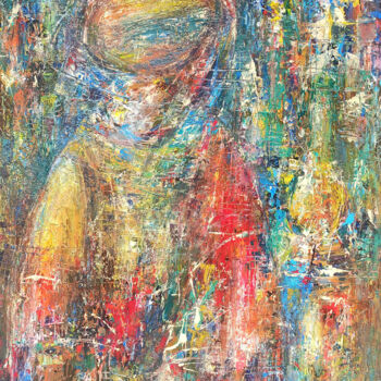 Malarstwo zatytułowany „Colorful Reflections” autorstwa Seyran, Oryginalna praca, Olej Zamontowany na Drewniana rama noszy