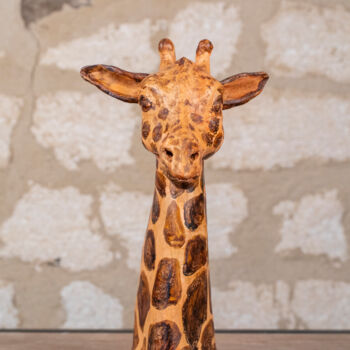 Sculpture intitulée "Girafe" par Seys Sculpture, Œuvre d'art originale, Terre cuite